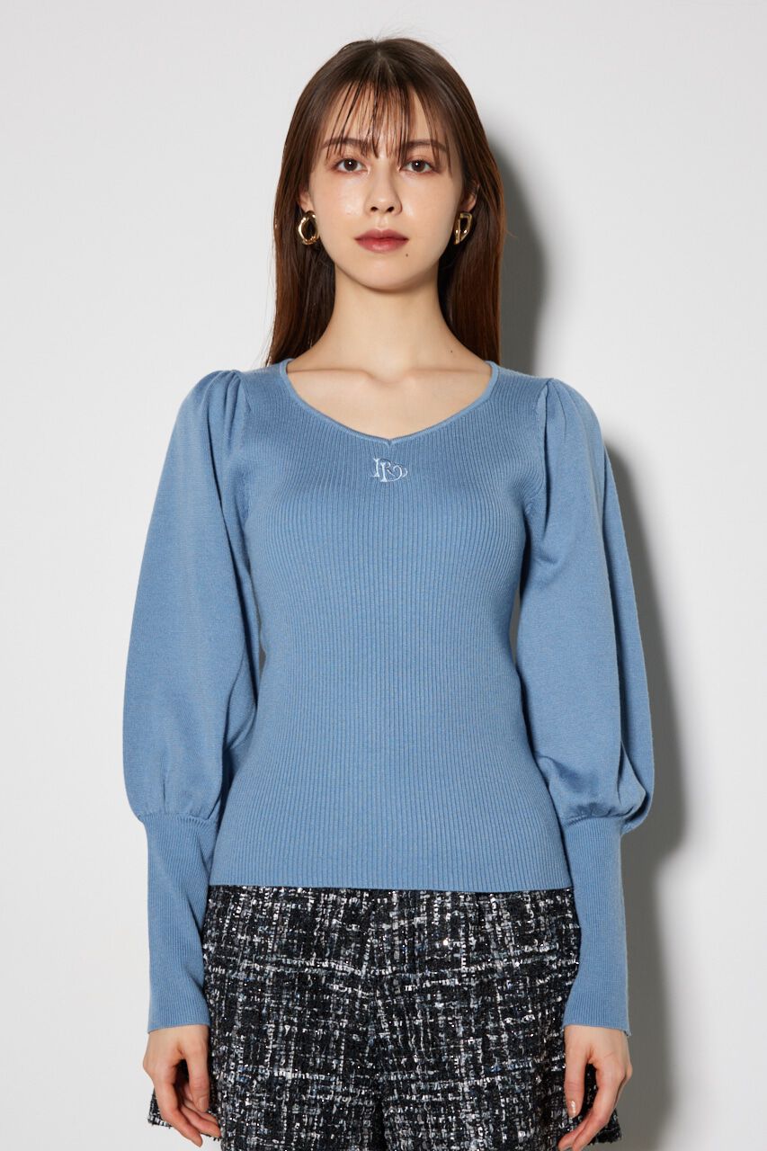 rienda「ダイヤネックウォッシャブルニットトップス」|ニット・セーター|