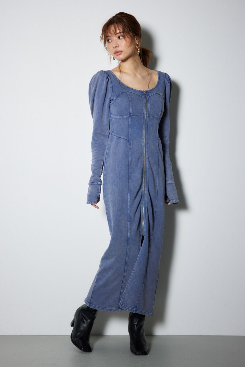 rienda「デニム風CUTタイトワンピース」|ワンピース|