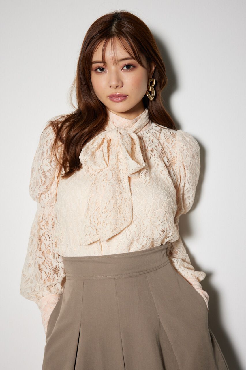 rienda「ショルダーシャーリングボウタイブラウス」|シャツ・ブラウス|