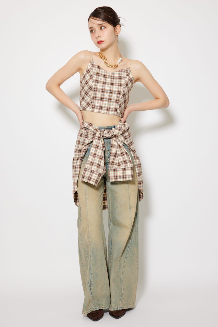 rienda「チェックビスチェ」|キャミソール|