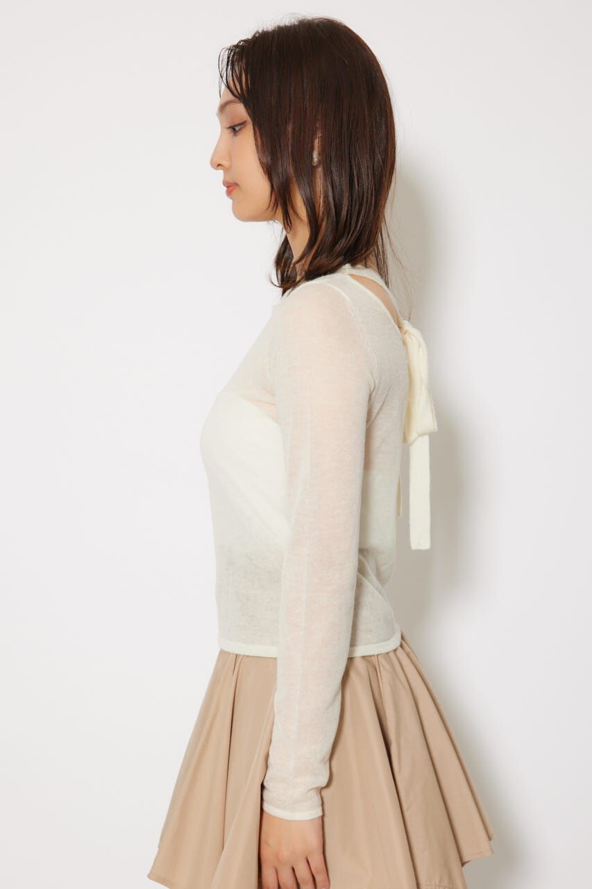 rienda「バックリボンアルパカミックスニットトップス」|ニット・セーター|