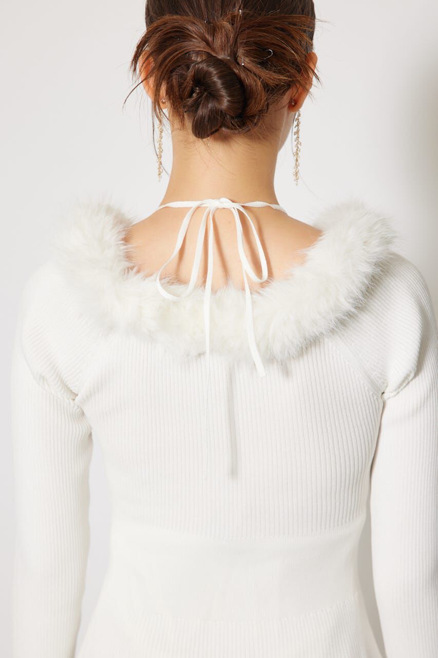 rienda「フェイクファーレディーニットワンピース」|ワンピース|