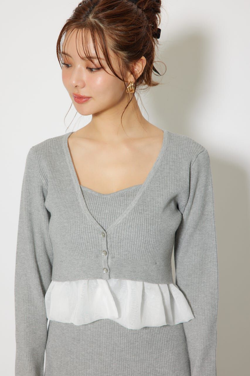 rienda「ペプラムカーデセットキャミワンピース」|ワンピース|