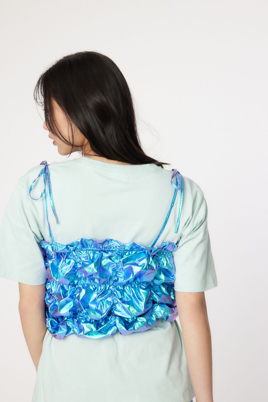 RODEO CROWNS「メタリックギャザーキャミソール」|キャミソール|