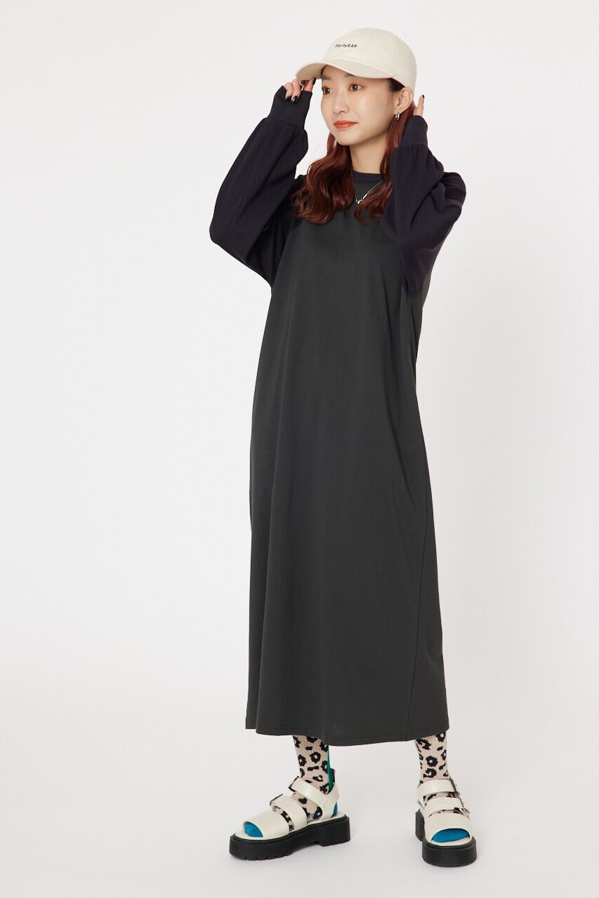 RODEO CROWNS「ラグランマキシワンピース」|ワンピース|BLK