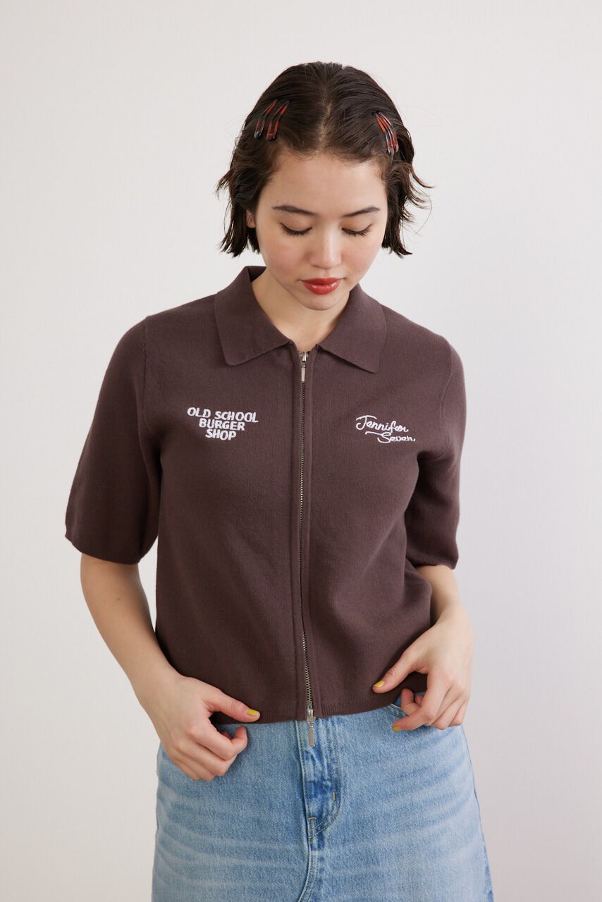 RODEO CROWNS「(JS)襟付きZIP KNITトップス」|ニット・セーター|
