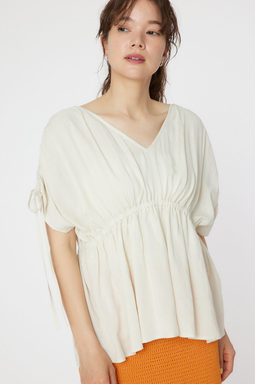 RODEO CROWNS「リネンライクギャザーブラウス」|シャツ・ブラウス|