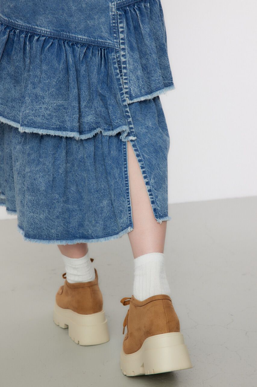 RODEO CROWNS「CHEMICAL DENIM TIERED SK」|スカート|