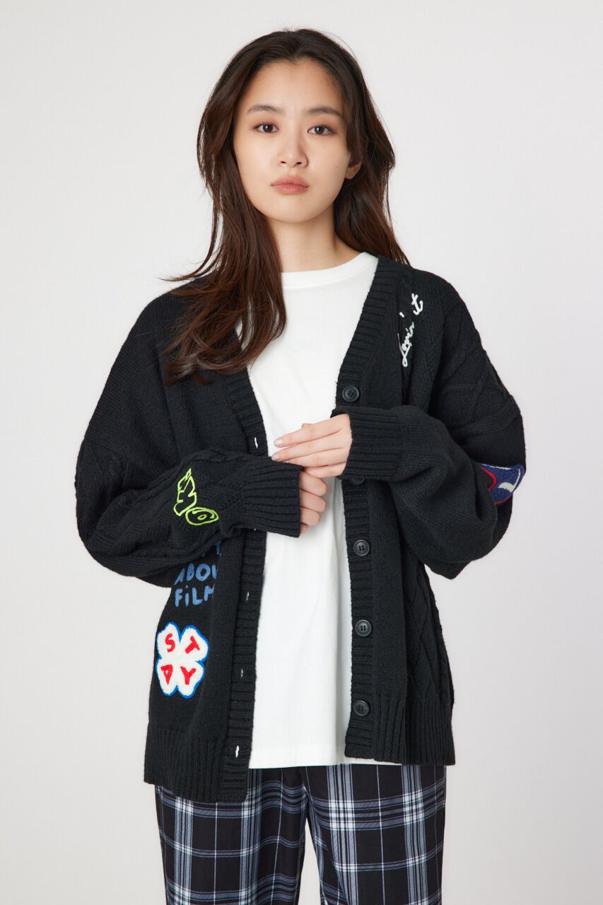 RODEO CROWNS「EMB MOTIFSケーブルカーディガン」|カーディガン|