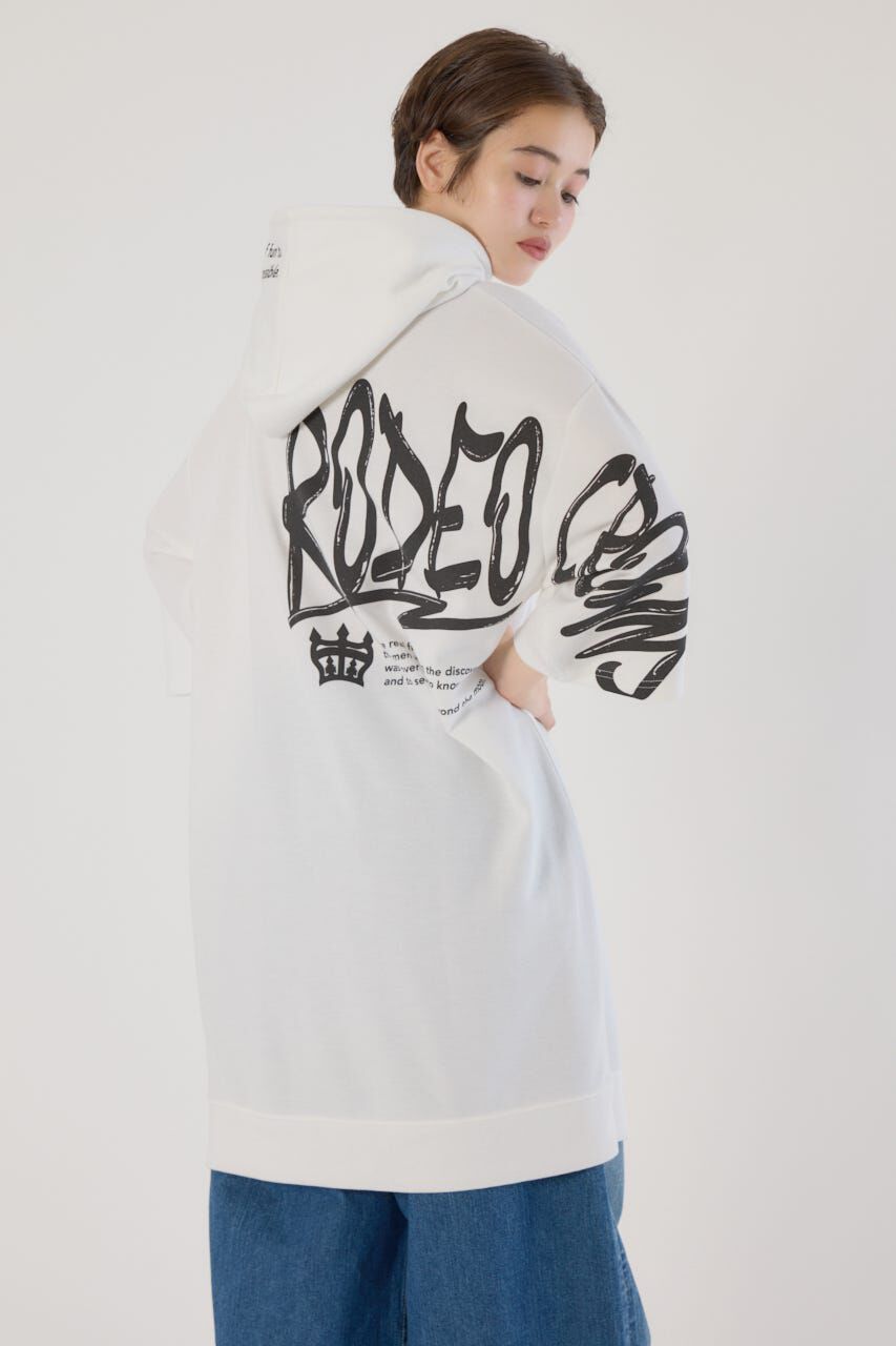 RODEO CROWNS「Right shoulder LOGOパーカーワンピース」|ワンピース|O/WHT1