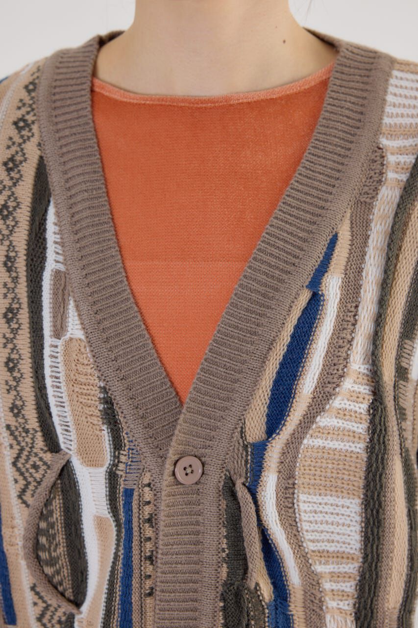 RODEO CROWNS「3Dマルチカラーニットカーディガン」|カーディガン|