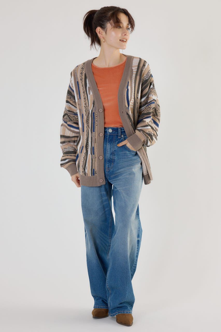 RODEO CROWNS「3Dマルチカラーニットカーディガン」|カーディガン|