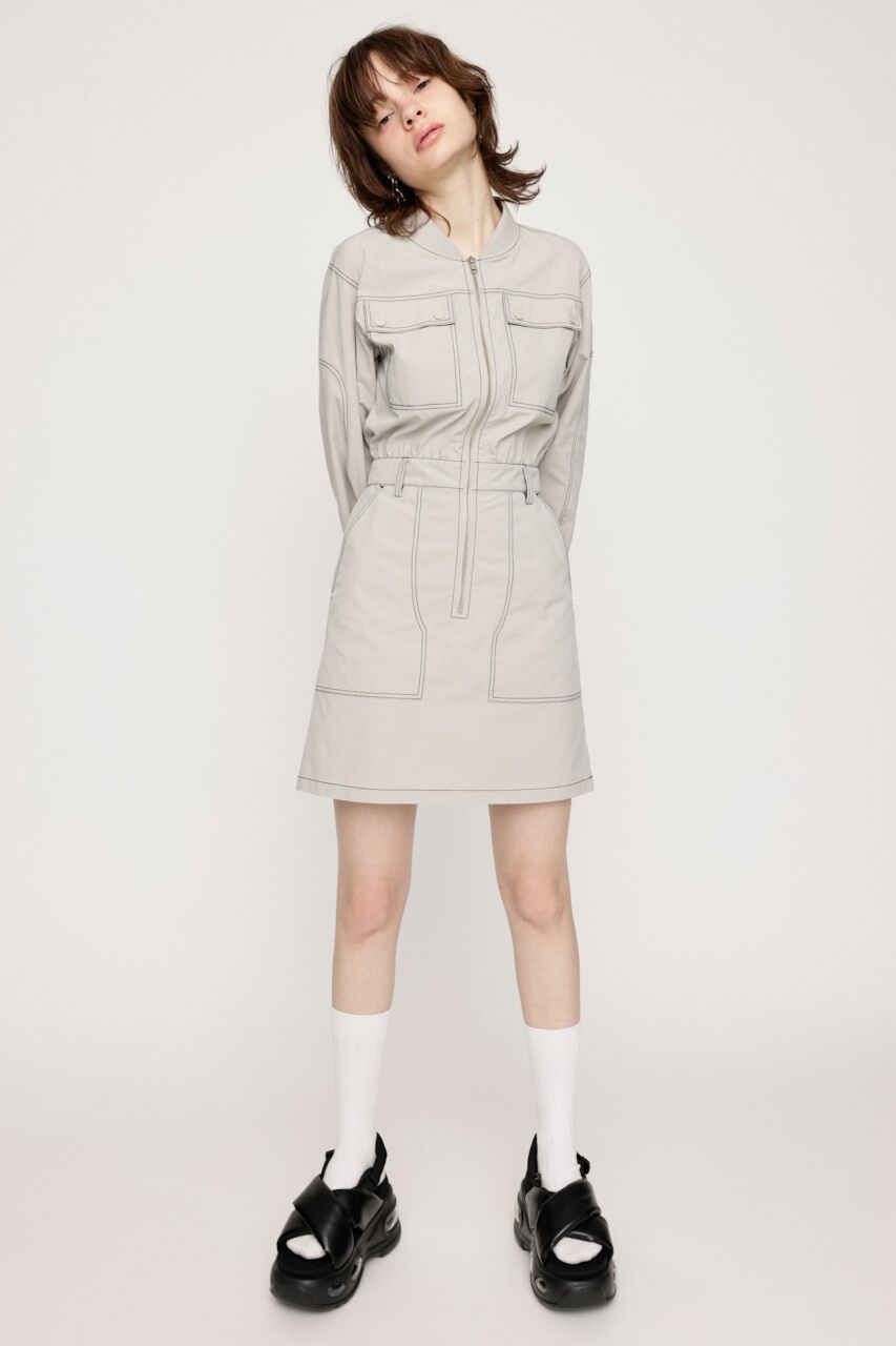 SLY「FRONT ZIP STITCH ショートワンピース」|ワンピース|