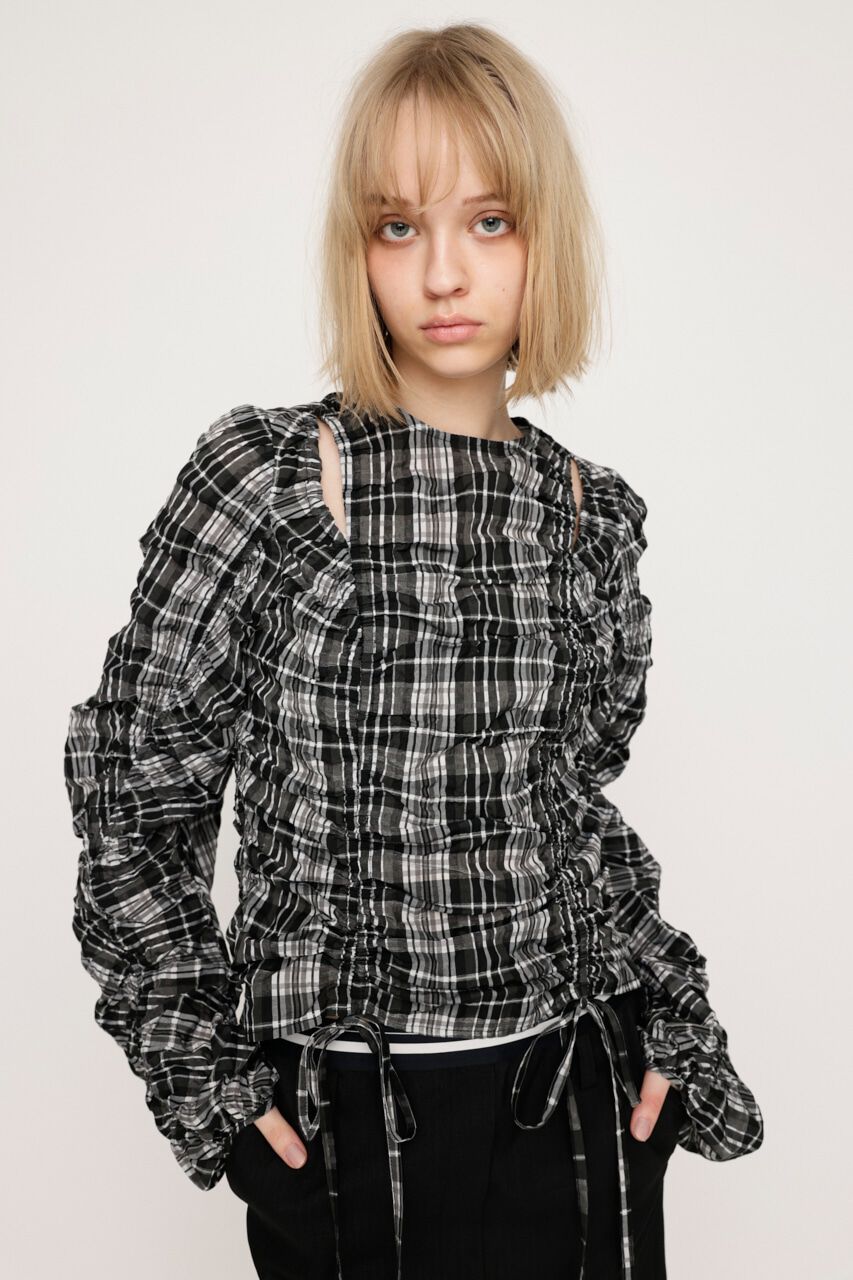 SLY「CUT OUT VOLUME SLEEVE トップス」|シャツ・ブラウス|