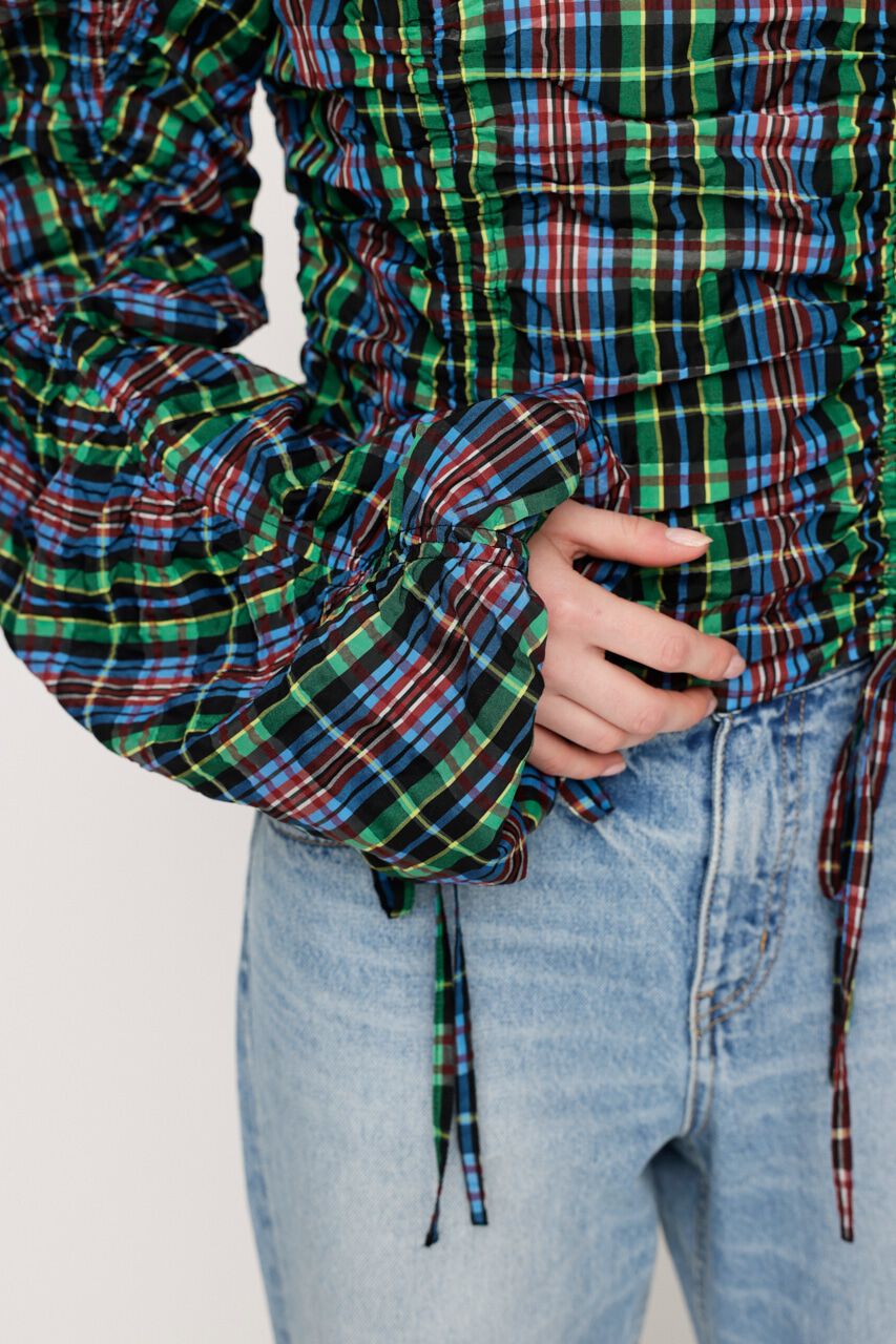 SLY「CUT OUT VOLUME SLEEVE トップス」|シャツ・ブラウス|