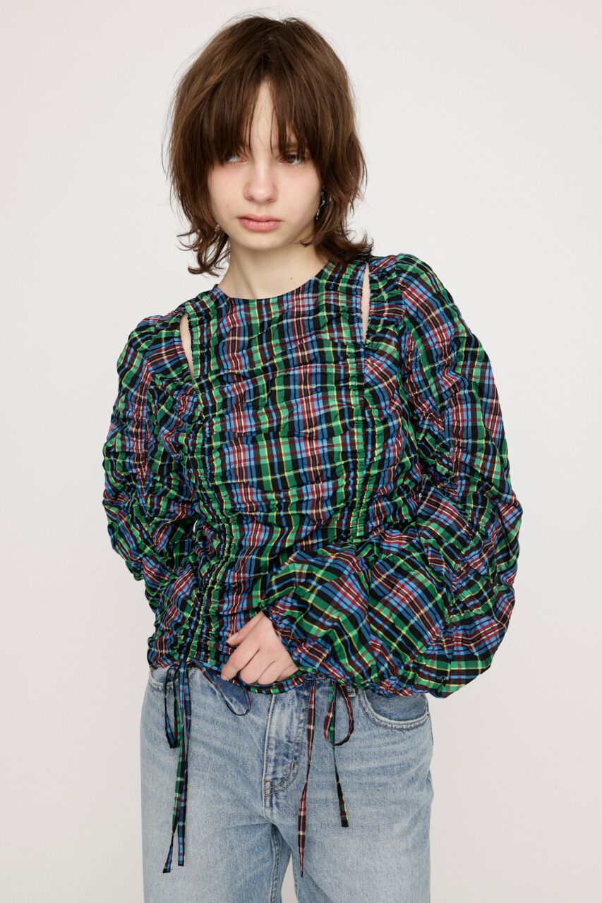 SLY「CUT OUT VOLUME SLEEVE トップス」|シャツ・ブラウス|
