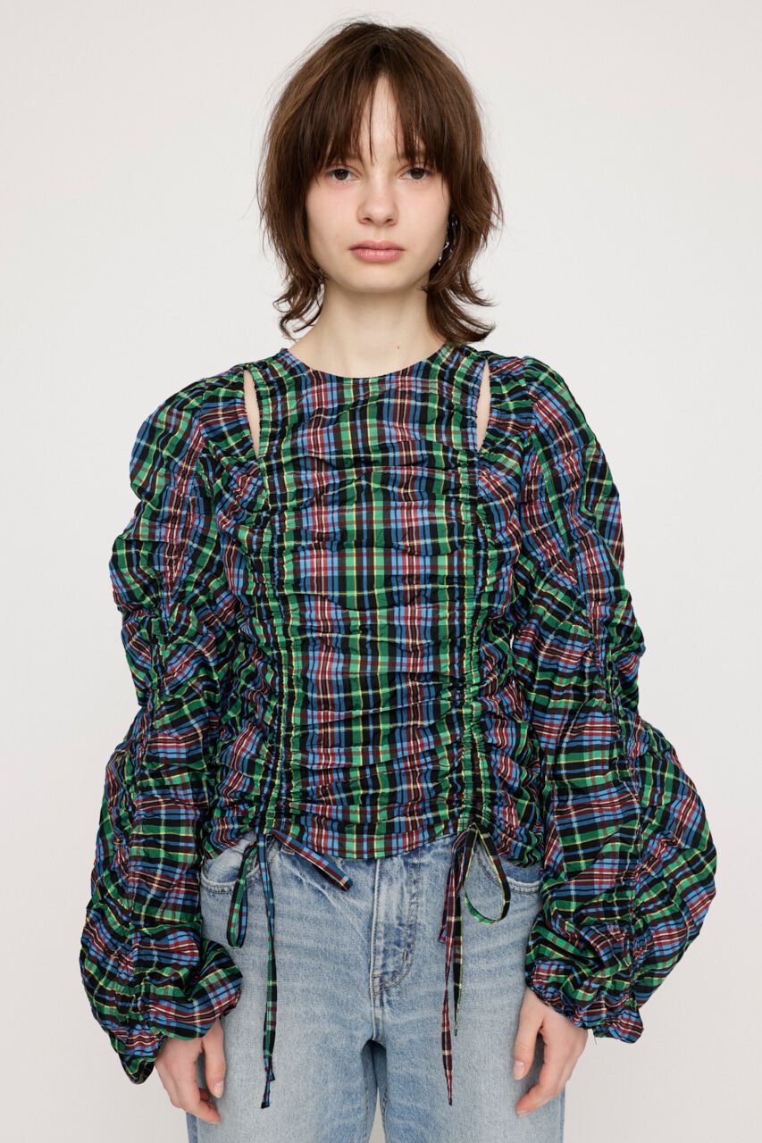 SLY「CUT OUT VOLUME SLEEVE トップス」|シャツ・ブラウス|