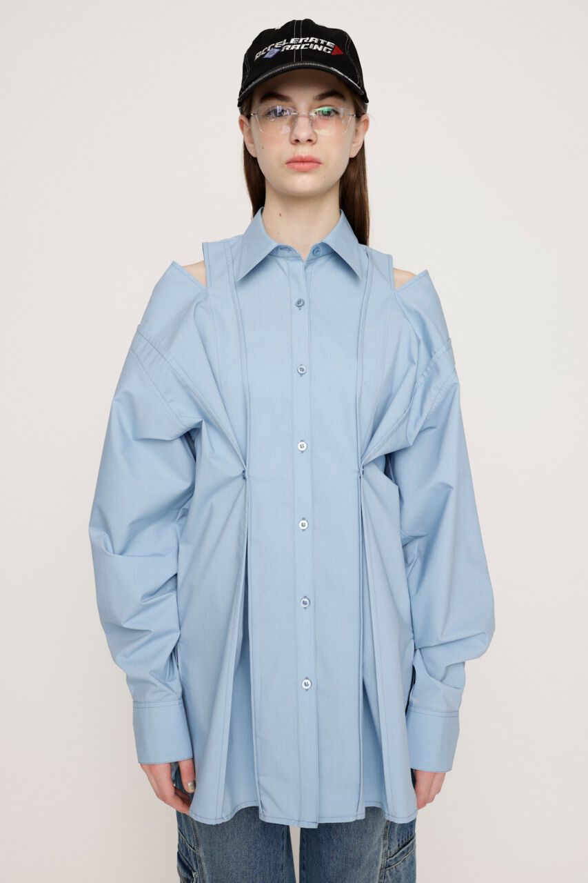 SLY「2WAY OVER SIZE シャツ」|シャツ・ブラウス|L/BLU1