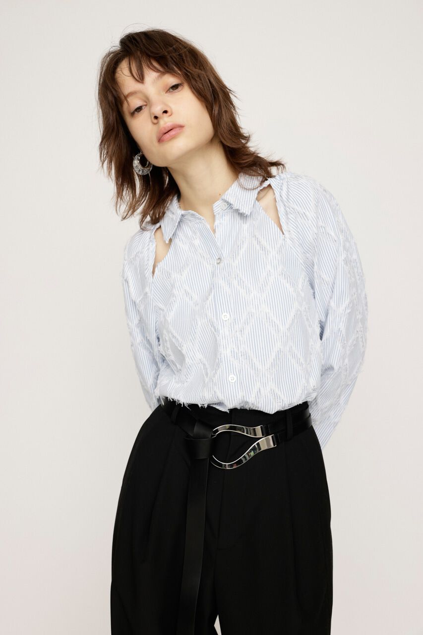 SLY「SHOULDER CUT FRINGE シャツ」|シャツ・ブラウス|