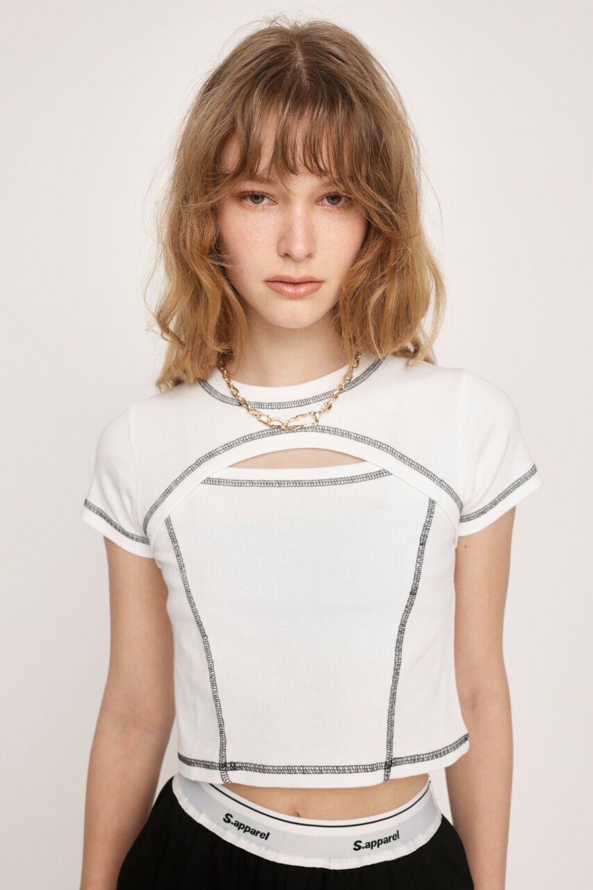SLY「BI COLOR STITCH トップス」|Tシャツ・カットソー|