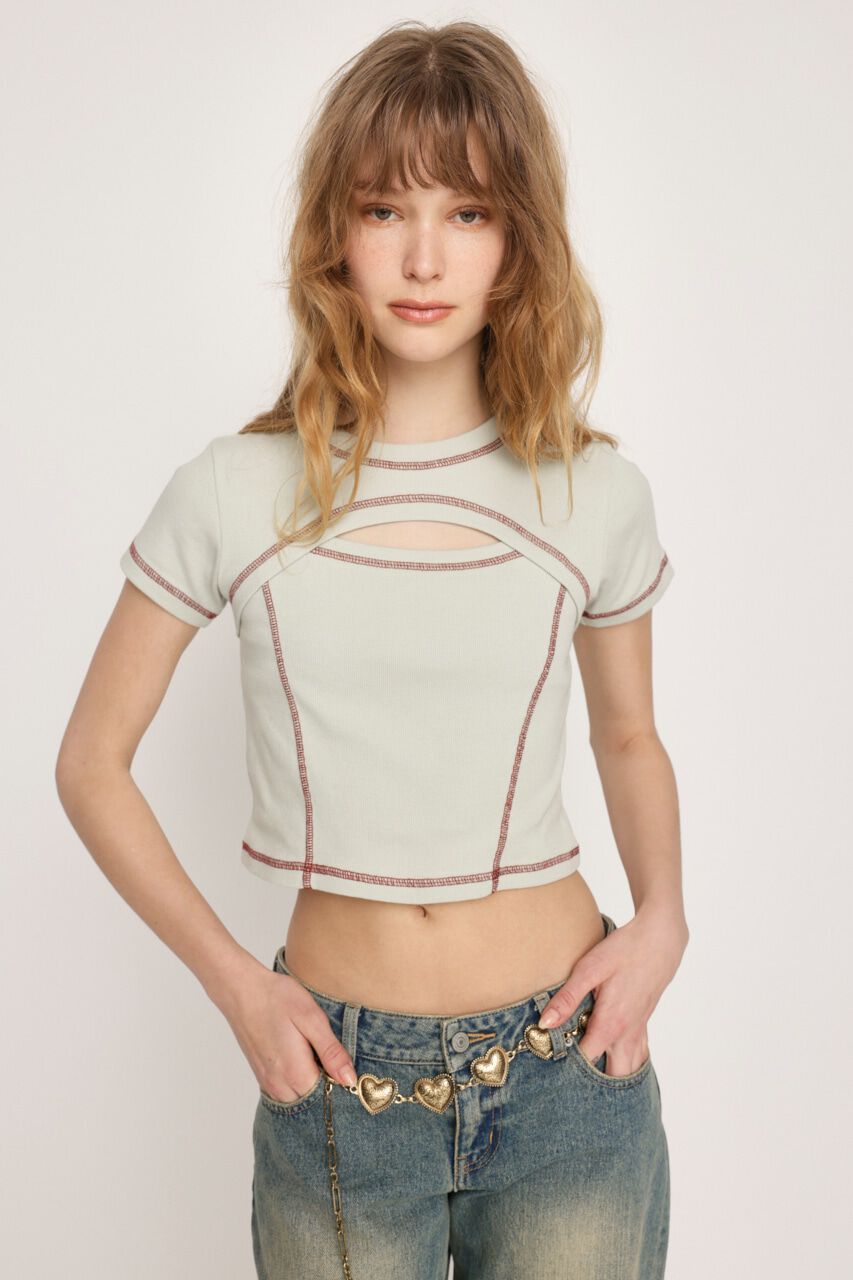 SLY「BI COLOR STITCH トップス」|Tシャツ・カットソー|