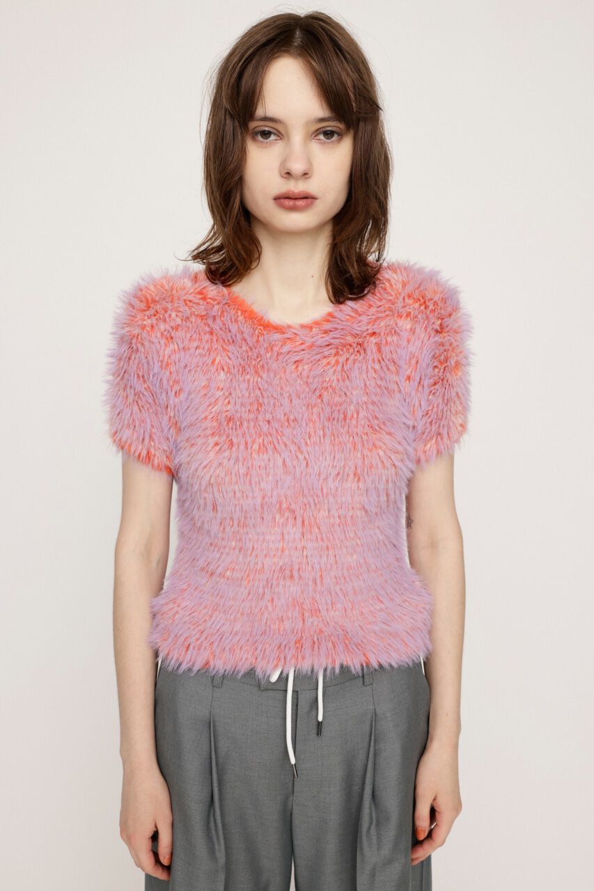 SLY「MIX SHAGGY TINY Tシャツ」|ニット・セーター|