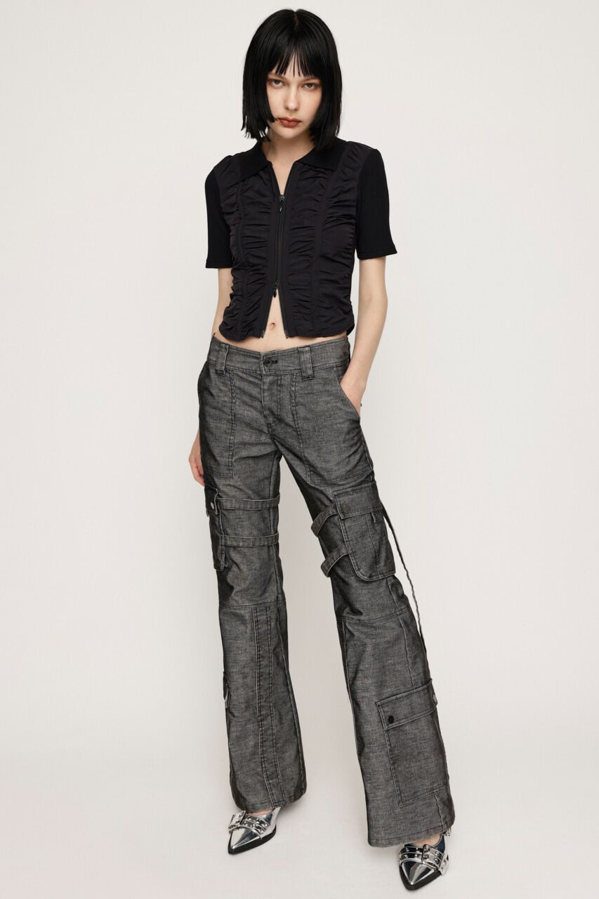 SLY「FRONT GATHER ZIP トップス」|Tシャツ・カットソー|