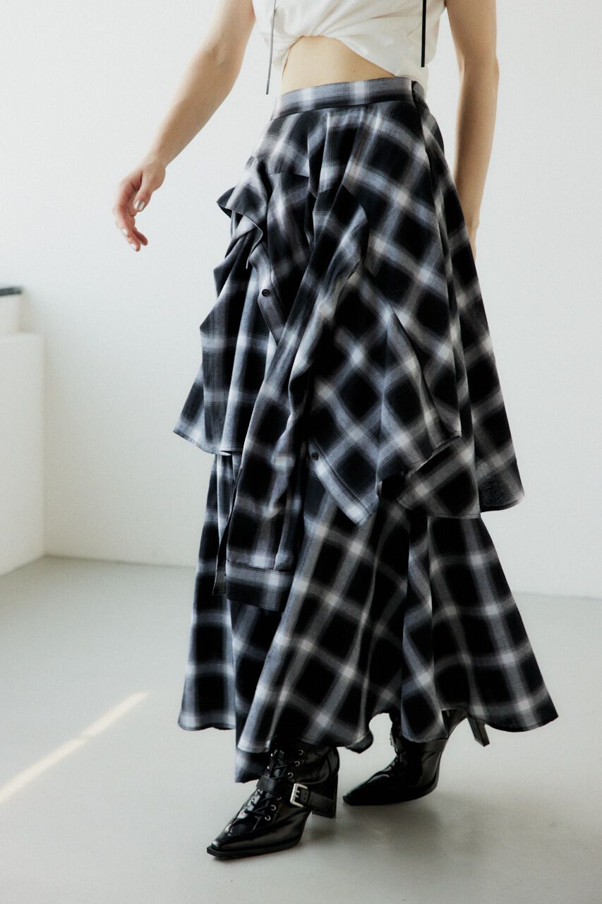 SLY「PLAID LAYERED ロングスカート」|スカート|