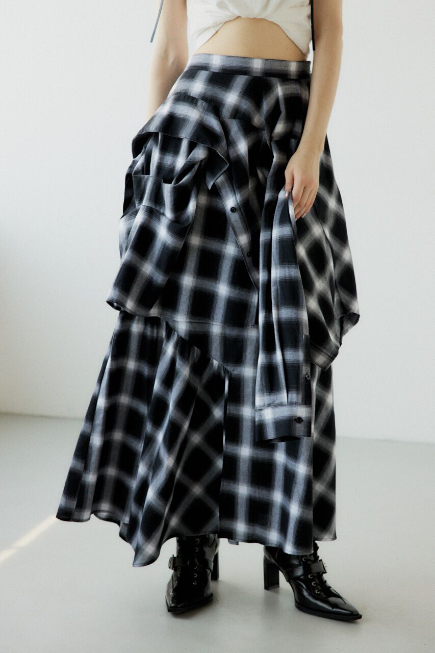 SLY「PLAID LAYERED ロングスカート」|スカート|