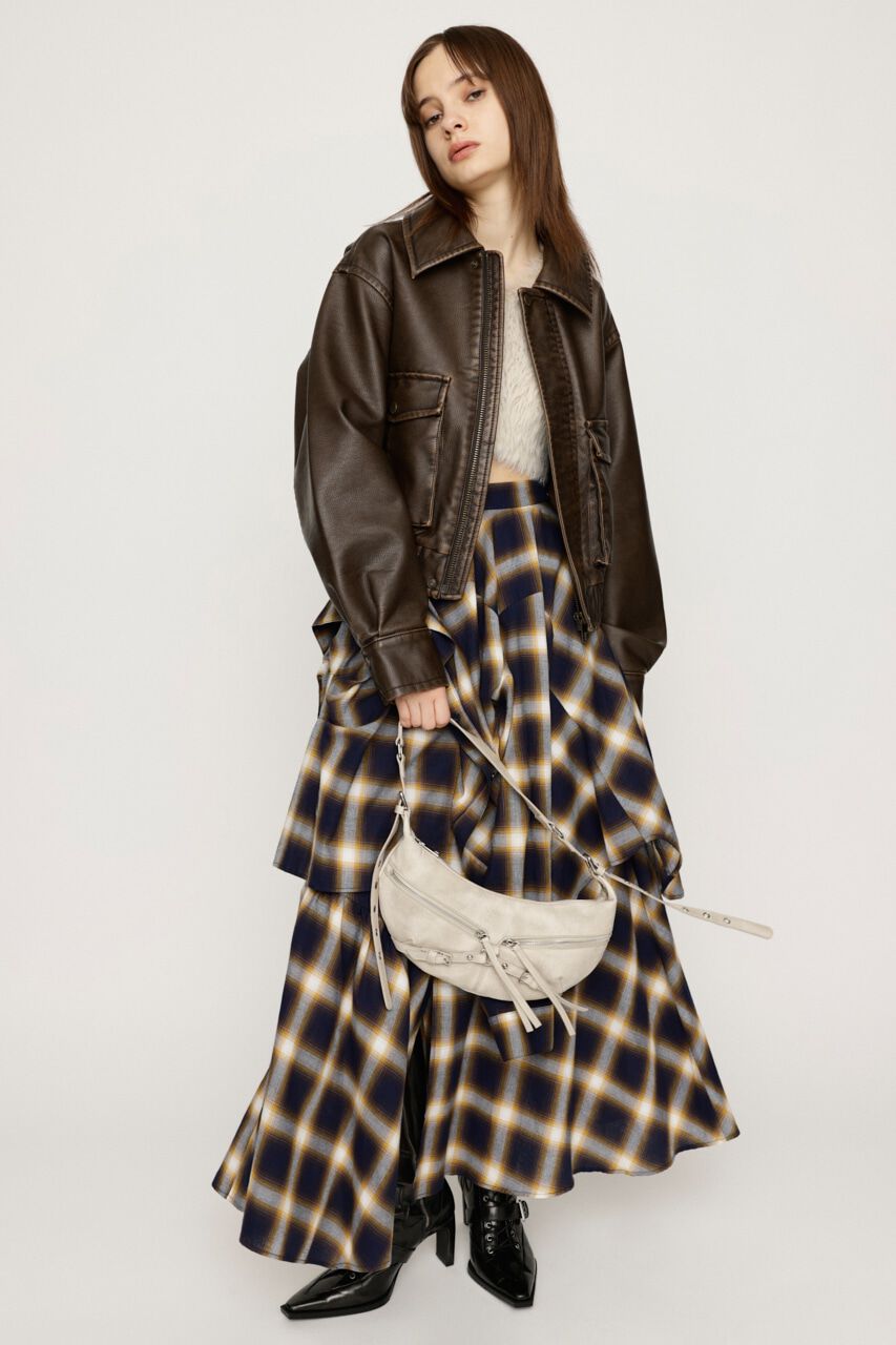 SLY「PLAID LAYERED ロングスカート」|スカート|