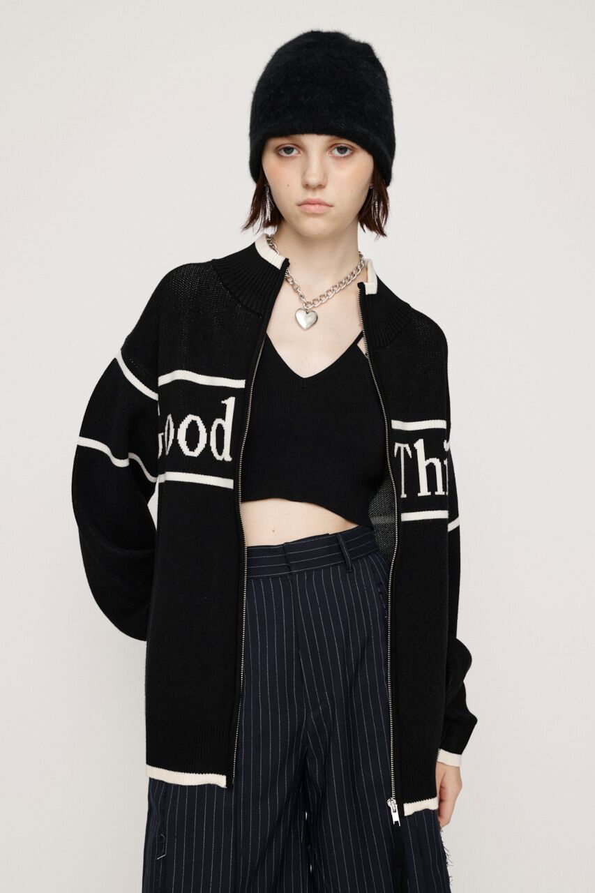 SLY「LINE LOGO ZIP カーディガン」|カーディガン|