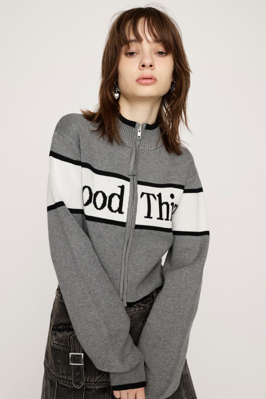 SLY「LINE LOGO ZIP カーディガン」|カーディガン|