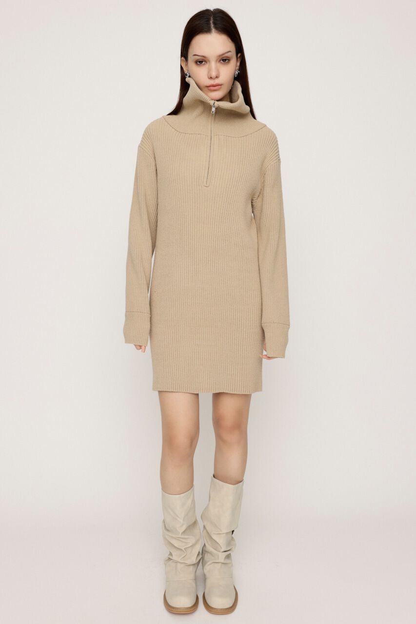 SLY「BIG COLLAR HALF ZIP ショートワンピース」|ワンピース|