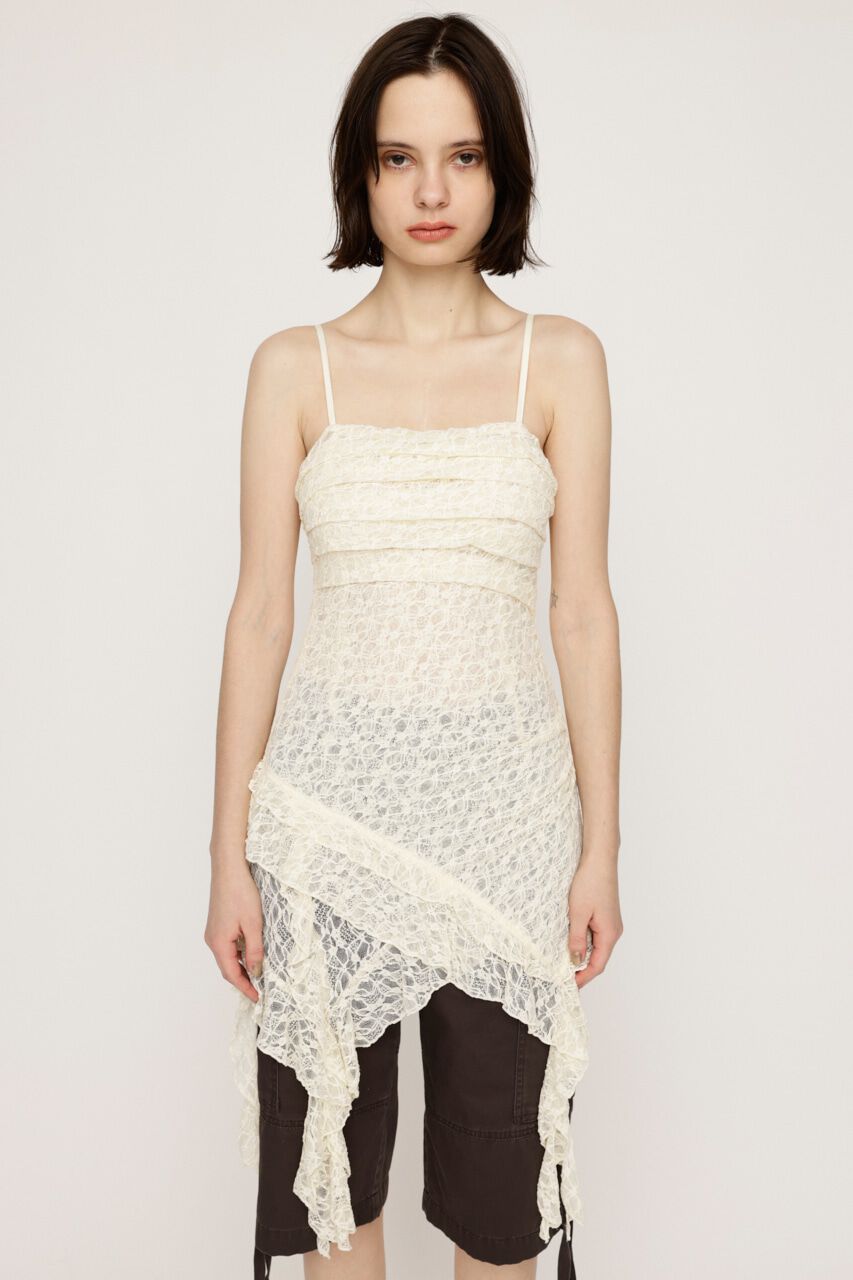 SLY「TUCKED LACE RUFFLE キャミソール」|キャミソール|
