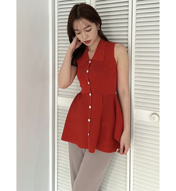 dazzlin「ペプラムニットジレ」|ニット・セーター|