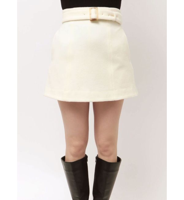 MERCURYDUO「ウールベルテッドミニスカート」|スカート|