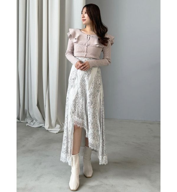 MERCURYDUO「編み変化ラッフルコンパクト」|ニット・セーター|