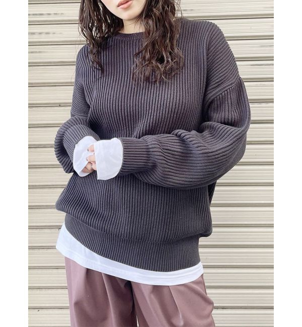 MURUA「バルキーコットンオーバーニット」|ニット・セーター|グレー