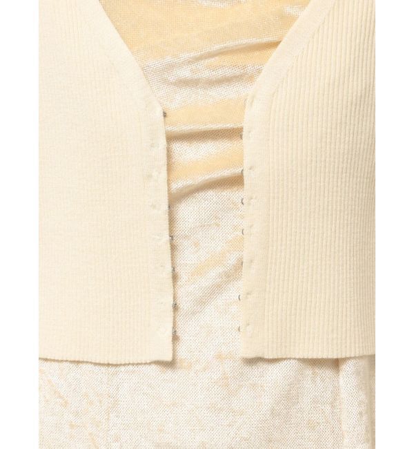 LAGUNAMOON「ニットカーデセットメッシュベロアキャミワンピース」|ワンピース|