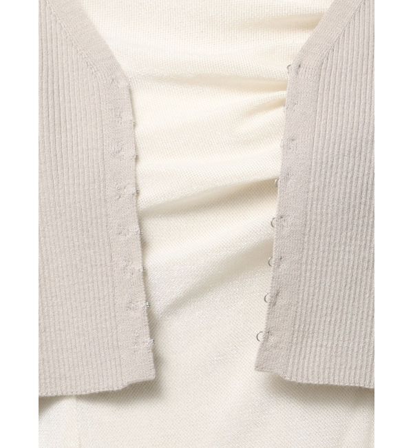 LAGUNAMOON「ニットカーデセットメッシュベロアキャミワンピース」|ワンピース|