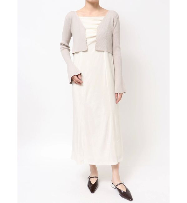 LAGUNAMOON「ニットカーデセットメッシュベロアキャミワンピース」|ワンピース|