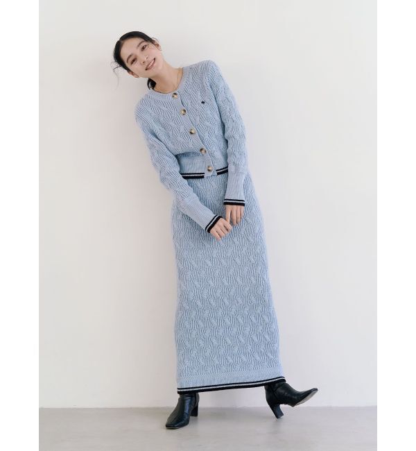 LAGUNAMOON「【POLO BCSコラボ】コットンケーブルニットカーディガンスカートセットアップ」|ワンピース|
