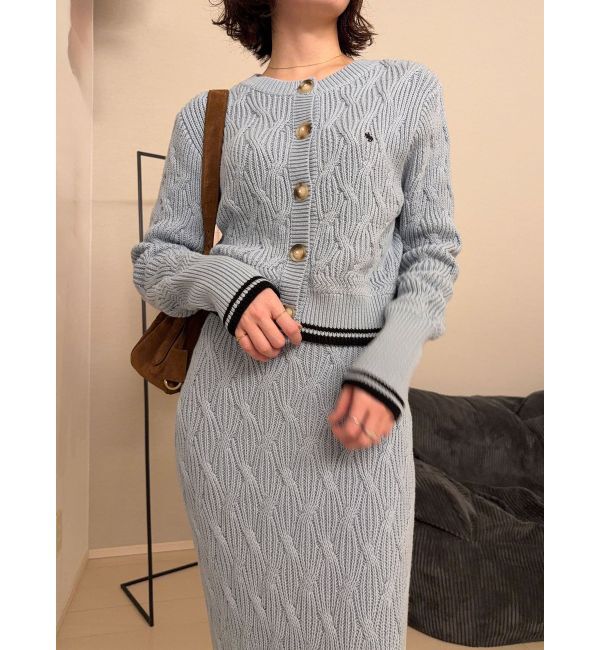 LAGUNAMOON「【POLO BCSコラボ】コットンケーブルニットカーディガンスカートセットアップ」|ワンピース|