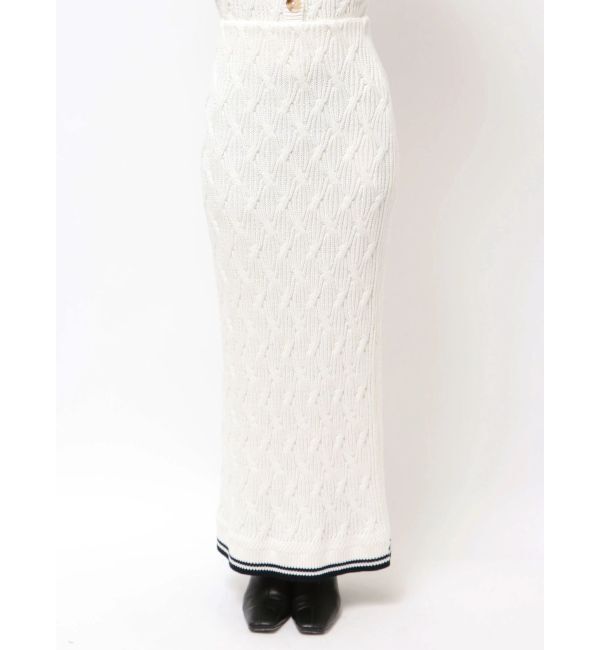 LAGUNAMOON「【POLO BCSコラボ】コットンケーブルニットカーディガンスカートセットアップ」|ワンピース|