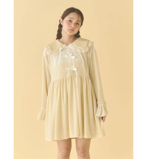 merry jenny「ベロアリボンミニワンピース」|ワンピース|