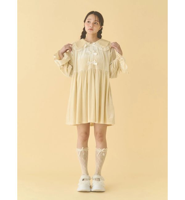 merry jenny「ベロアリボンミニワンピース」|ワンピース|