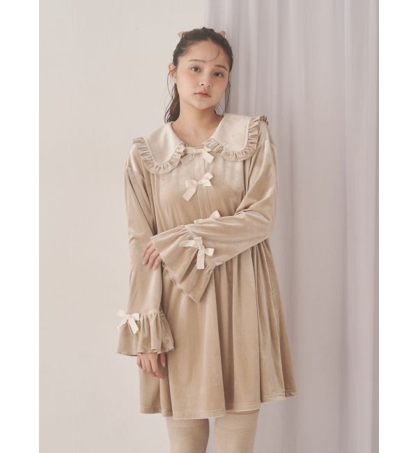merry jenny「ベロアリボンミニワンピース」|ワンピース|