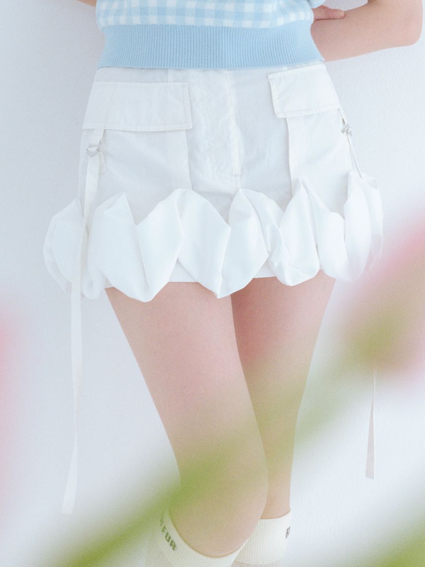 FURFUR「フリルカーゴミニスカート」|スカート|WHT