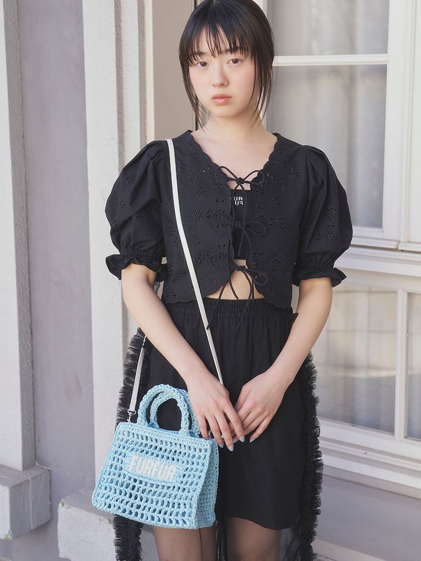 FURFUR「チュールフリルレイヤードパンツ」|チノ|