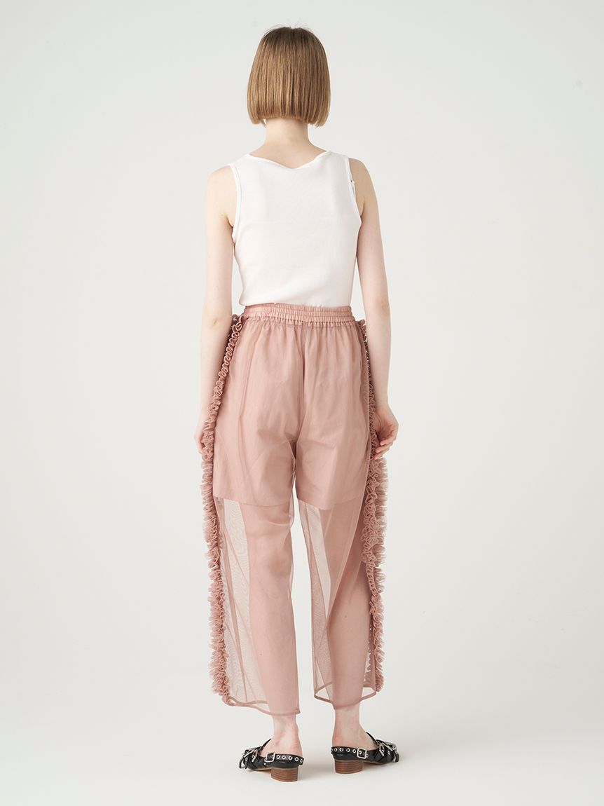 FURFUR「チュールフリルレイヤードパンツ」|チノ|